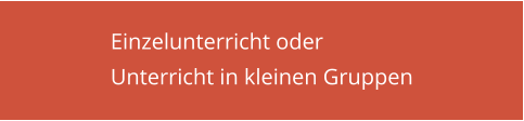 Einzelunterricht oder Unterricht in kleinen Gruppen